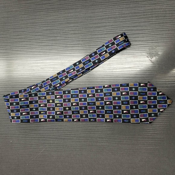 Christian Dior Monsieur Black Print Silk Men's Necktie - Gently Used - Picture 4 of 4